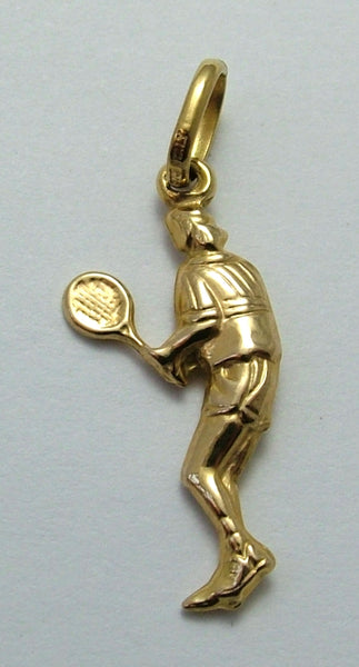 Vintage 1980's 9ct Gold Hollow Tennis Player Charm Gold Charm - Sandy's Vintage Charms