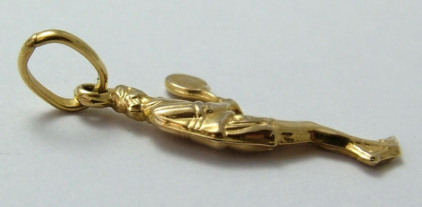 Vintage 1980's 9ct Gold Hollow Tennis Player Charm Gold Charm - Sandy's Vintage Charms