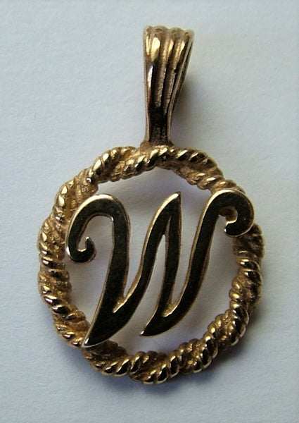 Vintage 1990's Solid 9ct Gold Circular Initial Letter Charm Gold Charm - Sandy's Vintage Charms