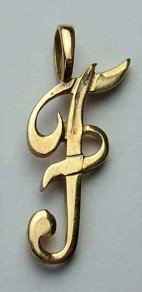 Vintage 1990's Solid 9ct Gold Initial Letter Charm Medium Script Gold Charm - Sandy's Vintage Charms