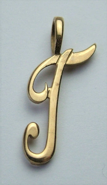 Vintage 1990's Solid 9ct Gold Initial Letter Charm Medium Script Gold Charm - Sandy's Vintage Charms