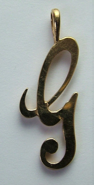 Vintage 1990's Solid 9ct Gold Initial Letter Charm Large Script Gold Charm - Sandy's Vintage Charms