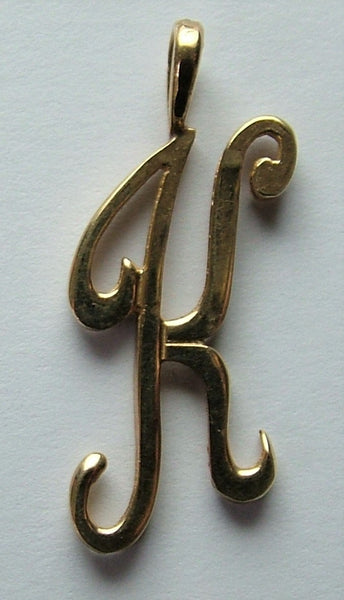 Vintage 1990's Solid 9ct Gold Initial Letter Charm Large Script Gold Charm - Sandy's Vintage Charms