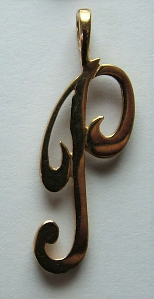 Vintage 1990's Solid 9ct Gold Initial Letter Charm Large Script Gold Charm - Sandy's Vintage Charms