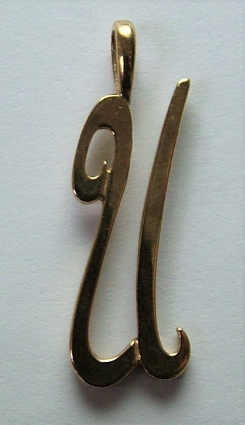 Vintage 1990's Solid 9ct Gold Initial Letter Charm Large Script Gold Charm - Sandy's Vintage Charms