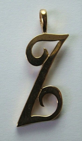 Vintage 1990's Solid 9ct Gold Initial Letter Charm Large Script Gold Charm - Sandy's Vintage Charms