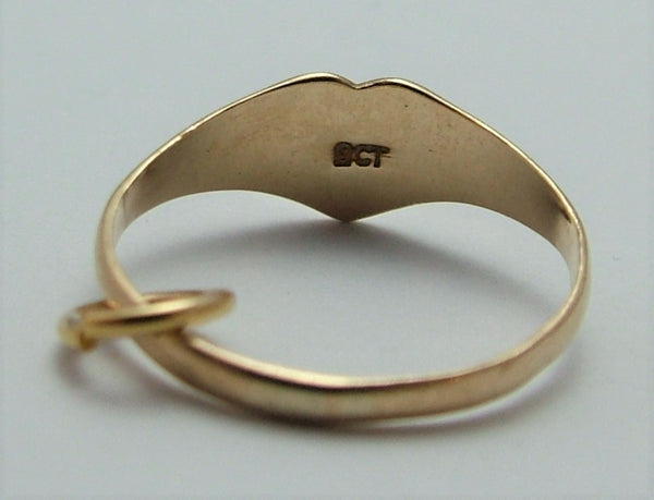 Small Vintage 1950's 9ct Gold Heart Shaped Signet or Pinkie Ring Charm Gold Charm - Sandy's Vintage Charms