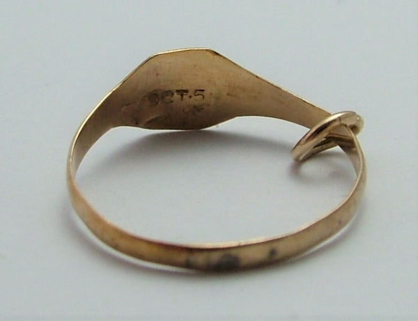 Small Vintage 1950's 9ct Gold Signet or Pinkie Ring Charm Gold Charm - Sandy's Vintage Charms