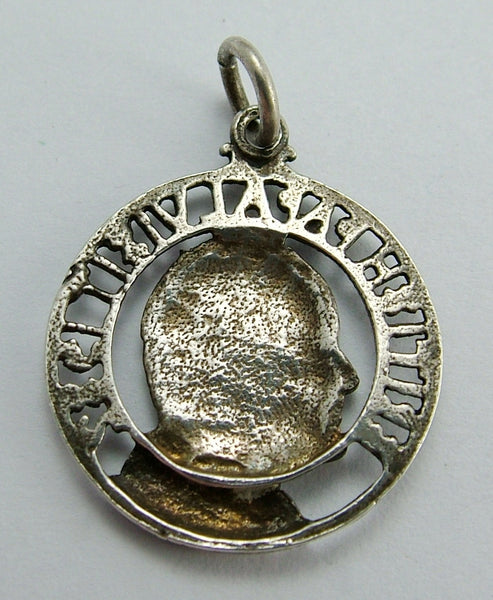 1980's Silver "British Papal Visit 1982" Souvenir Charm - Pope John Paul ll Silver Charm - Sandy's Vintage Charms