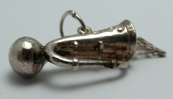 Vintage 1970's Silver Moving Car Horn Charm Music Notes Come Out Of The End Silver Charm - Sandy's Vintage Charms