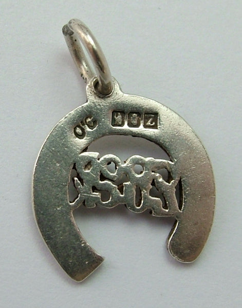 Vintage 1960's Silver Good Luck Horseshoe Charm HM 1967 Silver Charm - Sandy's Vintage Charms