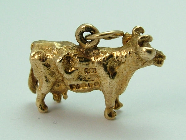 Vintage 1970's Solid 9ct Gold Cow Charm Gold Charm - Sandy's Vintage Charms