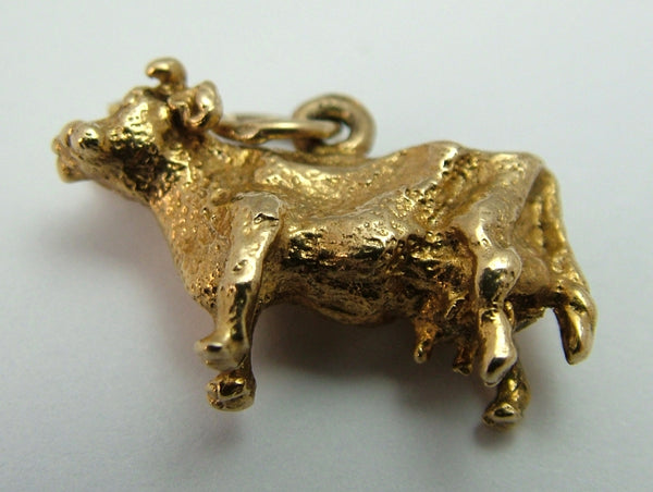 Vintage 1970's Solid 9ct Gold Cow Charm Gold Charm - Sandy's Vintage Charms