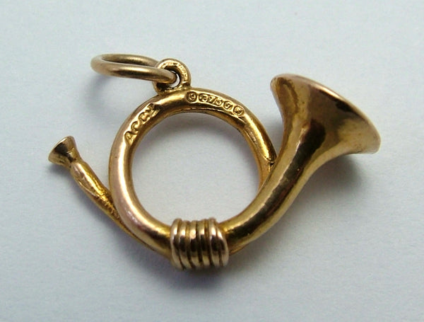 Vintage 1960's Solid 9ct Gold Bugle Charm Gold Charm - Sandy's Vintage Charms