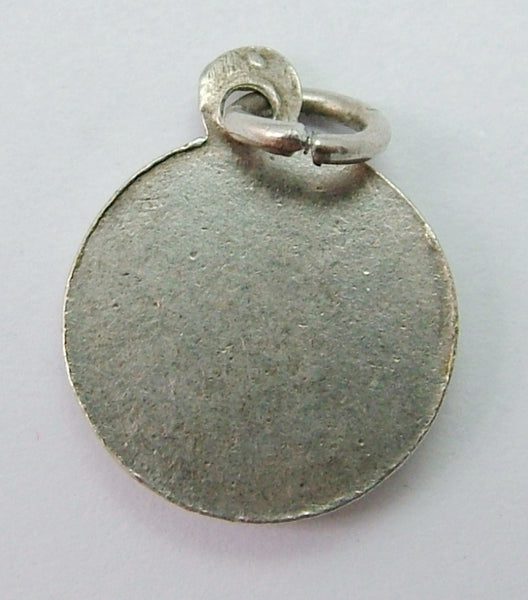 Small Vintage 1950's Silver & Enamel Alpine Flower Disc Charm Enamel Charm - Sandy's Vintage Charms