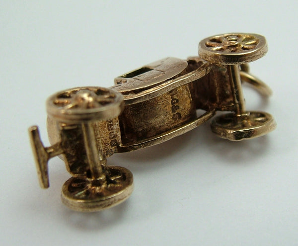 Vintage 1970's 9ct Gold Horse-drawn Carriage Charm with Moving Wheels Gold Charm - Sandy's Vintage Charms