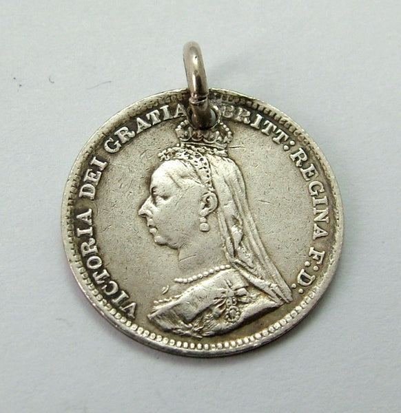 Antique Victorian Silver Engraved Love Token Coin Charm "WILL" Love Token - Sandy's Vintage Charms