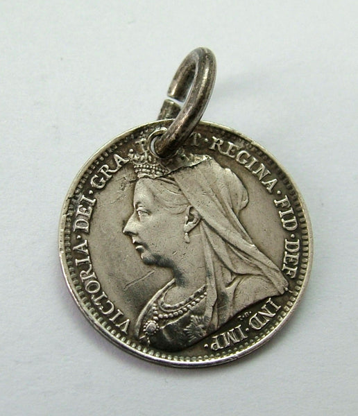 Antique Victorian Silver Engraved Love Token Coin Charm "Millicent" Love Token - Sandy's Vintage Charms