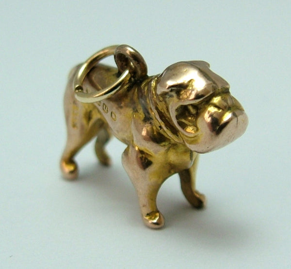 Antique Edwardian Hollow 9ct Gold Bulldog Charm HM 1915 Antique Charm - Sandy's Vintage Charms