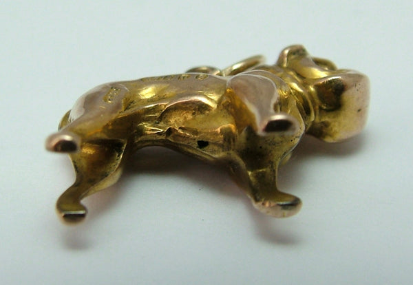 Antique Edwardian Hollow 9ct Gold Bulldog Charm HM 1915 Antique Charm - Sandy's Vintage Charms