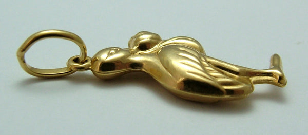 Vintage 1990's Hollow 9ct Gold Stork with Baby Charm Gold Charm - Sandy's Vintage Charms