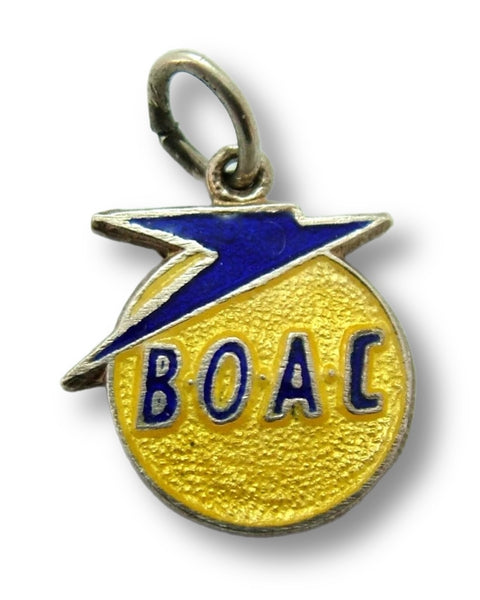 Vintage 1960's Silver & Enamel BOAC Airline Souvenir Charm Enamel Charm - Sandy's Vintage Charms