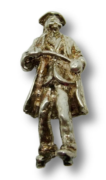 1970's Solid Silver Charm Teacher/School Master with Cane Silver Charm - Sandy's Vintage Charms