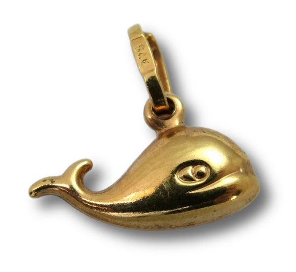 Small Vintage 1990's Italian Hollow 9ct Gold Whale Charm Gold Charm - Sandy's Vintage Charms