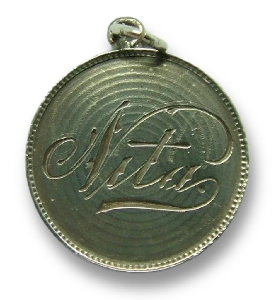 Victorian Silver Engraved Love Token Coin Charm NITA Love Token - Sandy's Vintage Charms
