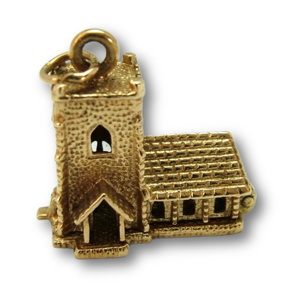 Very Heavy Vintage 1960's 9ct Gold Opening Church Charm With Enamel Wedding Inside Gold Charm - Sandy's Vintage Charms