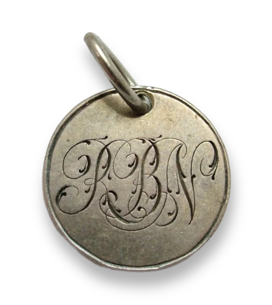 Antique Victorian Silver Engraved Love Token Coin Charm RBN Love Token - Sandy's Vintage Charms